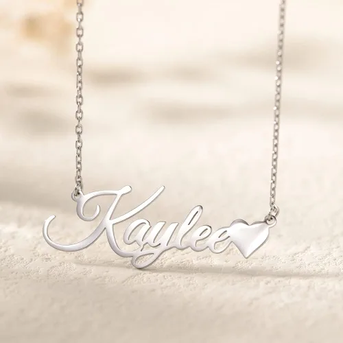 Vista 4 de Collar con nombre personalizado, collares de plata de ley personalizados para mujer, collares con nombre personalizados, joyería de regalo para mujer