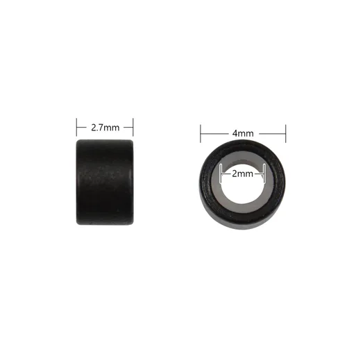 Vista 4 de 200 cuentas de oropel forradas de silicona de 0.157 in para extensiones de cabello (negro)
