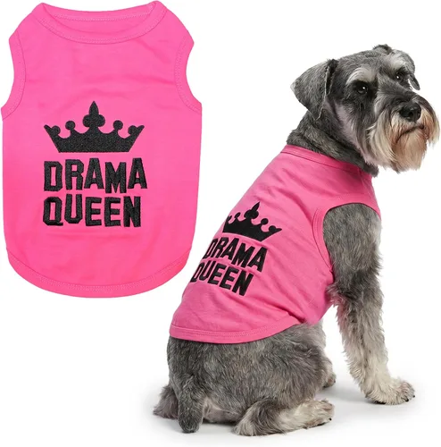 Vista 21 de Parisian Pet Camiseta para perro – Bordado 'All Bark No Bite ' 100% algodón, ropa para perros – Chaleco sin mangas para mascotas – Camisas lavables
