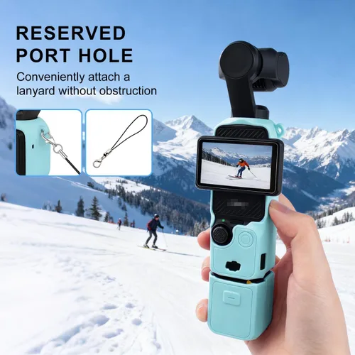 Vista 5 de HRH Pocket 3 - Funda de silicona para DJI Osmo Pocket 3, protector de lente, resistente a los arañazos, compatible con DJI OSMO Pocket 3 Creator