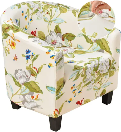 Vista 11 de Funda elástica para silla de club, funda para silla de bañera, funda para sillón, funda de sofá, protector de muebles para sala de estar (color #10)
