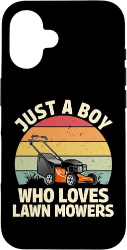 Vista 32 de just a boy who Loves Lawn mowers Funny Gardening Lover Art Case for iPhone 17