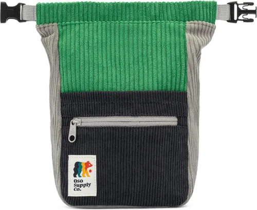 Vista 6 de Cubo boulder de pana retro, bolsa de tiza independiente de gran tamaño para escalada en roca, cierre magnético enrollable, bucles de doble cepillo
