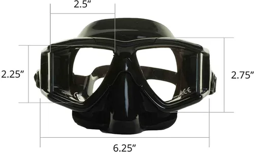 Vista 7 de EVO Hammerhead+ - Máscara de buceo panorámico de 4 lentes con válvula de purga, buceo libre, esnórquel, máscara de buceo para hombres y mujeres Negro