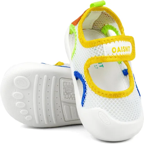 Vista 4 de OAISNIT Sandalias de verano para bebés, niñas y niños, antideslizantes, ligeras, zapatos de agua para la playa, primeros pasos