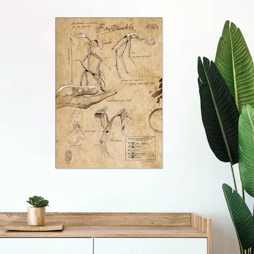 Vista 3 de MIGHTYPRINT Animales fantásticos y dónde encontrarlos - Cuaderno de bocetos Bowtruckle - Arte de pared duradero de 17 x 24 pulgadas, no hecho