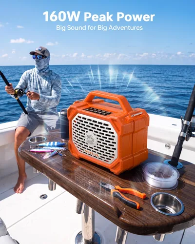 Vista 2 de Altavoz portátil al aire libre de Bluetooth 160W pico inalámbrico IP67 Naranja