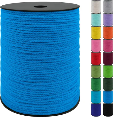 Vista 44 de JeogYong Cordón de algodón de 10mm, 22.86 metros de cuerda natural para macramé, hilo de 3 hebras torcido, cuerda para macramé para manualidades