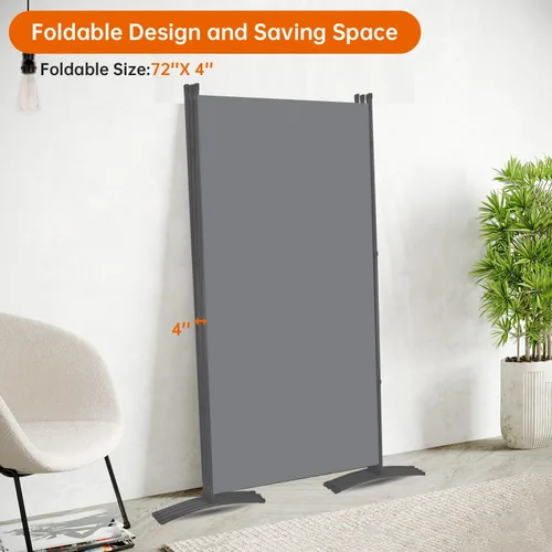 Vista 4 de Divisor de habitación de 6 pies de pantallas plegables de privacidad, 4 paneles divisores de habitación con diseño independiente, divisor de pared