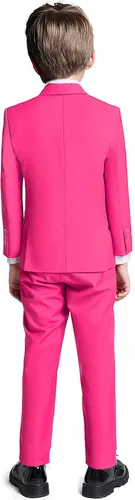 Vista 3 de Fersumm Conjunto de 5 piezas para niños, chaleco y pantalones de esmoquin para fiesta, con corbata para niño, formal