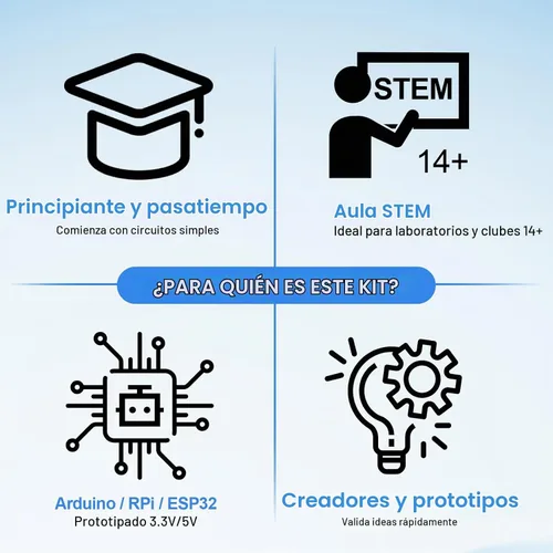 Vista 7 de Kit de 1530 piezas de componentes electrónicos – Set de inicio para laboratorio electrónico 830-Tie Breadboard, resistencias de película metálica