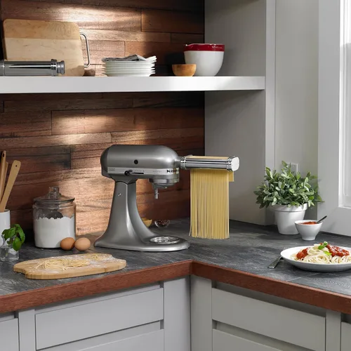 Vista 4 de KitchenAid KSMPDX Pasta Deluxe Set de accesorios para batidora, acero inoxidable, 5 piezas (paquete de 1) Fits all KitchenAid Stand Mixers