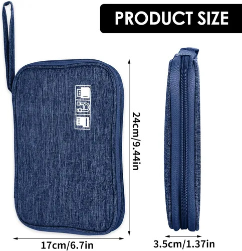 Vista 4 de TIESOME Organizador de correa de reloj, bolsa de viaje para correas de reloj, funda impermeable, compatible con todas las correas (azul marino)
