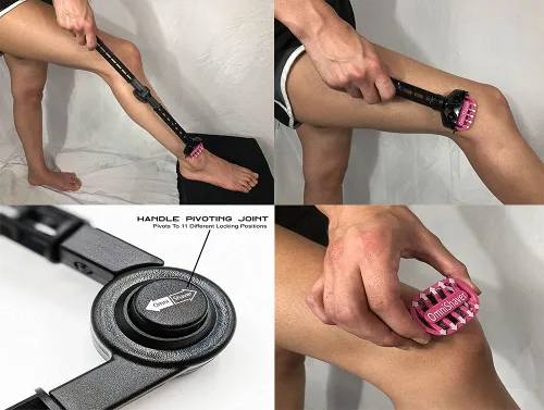 Vista 4 de OmniShaver Mango extensor, afeitadora de cuerpo completo para hombres y mujeres con soporte de extensión de 20 pulgadas, ajustable y plegable Negro