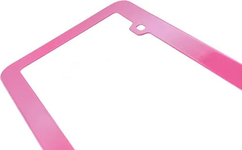 Vista 5 de 2PCs Creathome marcos de matrícula de acero inoxidable con color rosa Barbie