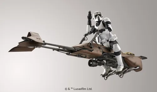 Vista 3 de Figura de acción de Scout Trooper y speeder bike de Star Wars, escala 1/12
