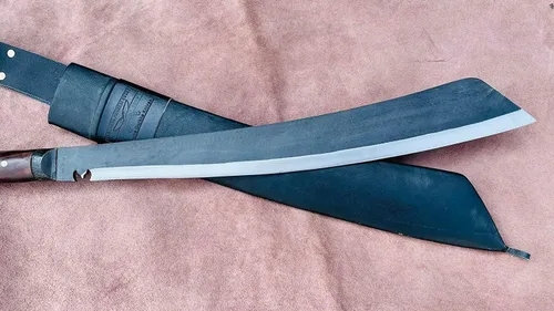 Vista 8 de EGKH-20 pulgadas golok Parang Machete Cuchillo hecho a mano, hoja de machete, aceite de equilibrio de resorte, multifunción, trabajo real, hecho a