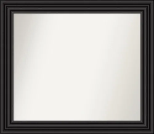Vista 214 de Amanti Art Espejo personalizado, espejo de baño negro puente, espejo de pared o espejo de tocador de baño sobre el fregadero (26 x 26 pulgadas)