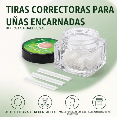 Vista 2 de Kit de tiras correctoras de uñas encarnadas, 10 piezas de tiras correctoras de uñas encarnadas, tiras alisadoras de uñas encarnadas, clips