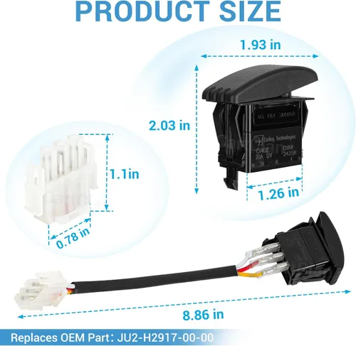 Vista 6 de Forward Reverse Switch Fit for Yamaha Golf Carts, #JU2-H2917-00-00 JR1-H2917-10 JR1-H2917-20 G19 y G22