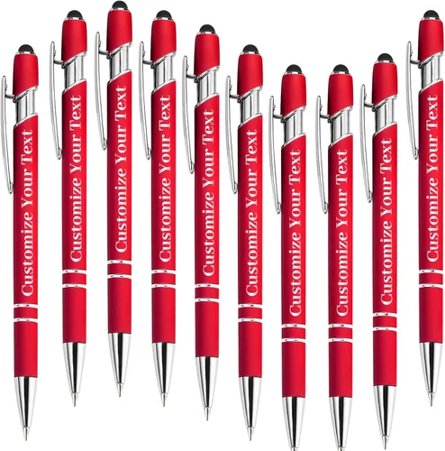 Vista 40 de Hasta 500 bolígrafos personalizados a granel con lápiz capacitivo, grabado, juego de bolígrafos con tu nombre, texto para mujeres de negocios