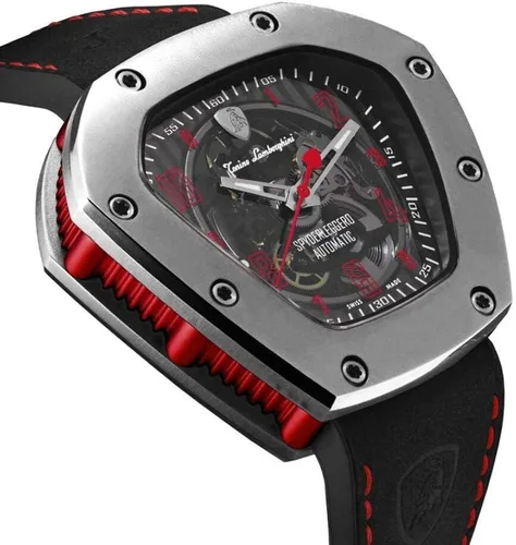 Vista 4 de Tonino Lamborghini Reloj automático Spyderleggero esqueleto rojo titanio TLF-T06-2 Rojo - Reloj de esqueleto