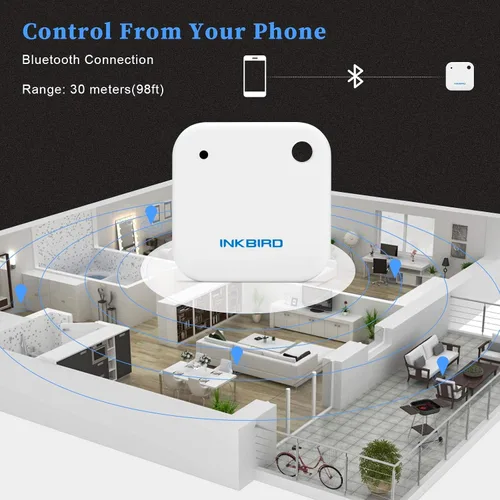 Vista 3 de Inkbird IBS-TH2 - Termómetro inalámbrico con sensor de temperatura y temperatura Bluetooth, con aplicación para Android e iOS