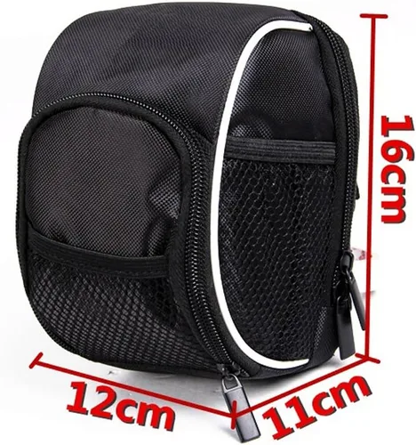 Vista 2 de Disconano® Bolsos de Manillar para Bicicleta de Ciclismo con Cestas Frontales Negras con Funda para Lluvia