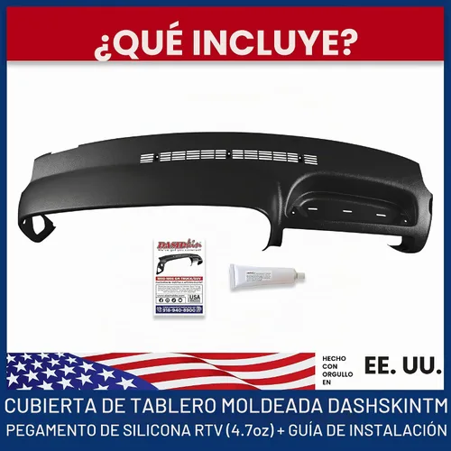 Vista 4 de Cubierta para salpicadero compatible con SUV y camionetas GM 95-96 en color negro, tapa de plástico moldeado duro para salpicadero