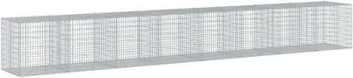 Vista 115 de vidaXL Cesta de gavión con tapa, 39.4 x 19.7 x 39.4 pulgadas, hierro galvanizado rectangular, resistente a la intemperie, montaje sin herramientas