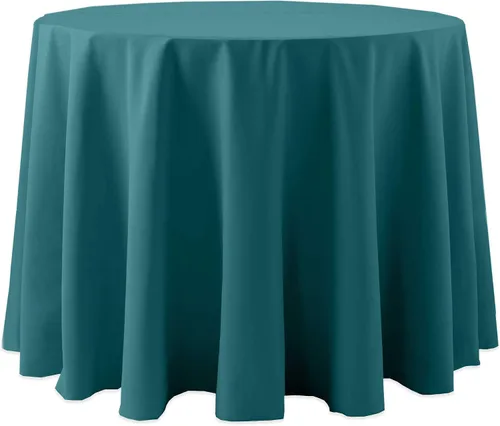 Vista 6 de Ultimate Textile Cotton-Feel - Mantel redondo de 90 pulgadas para comedor, color berenjena, color morado
