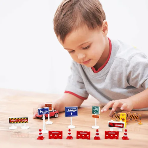 Vista 6 de TOYANDONA 1 juego de señales de tráfico, señales de calle para niños