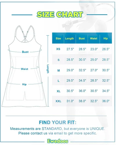 Vista 7 de Vestido de tenis con pantalones cortos debajo del vestido de entrenamiento con correas ajustables y brasier integrado, vestido de golf atlético