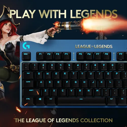 Vista 2 de Logitech G Pro - Teclado mecánico para juegos - Diseño ultraportátil sin teclas numéricas, cable USB desmontable, teclas retroiluminadas LIGHTSYNC