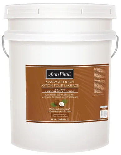 Vista 10 de Loción Bon Vital para masaje de coco, 1 galón, fórmula ligera con aceite de coco fraccionado puro, loción profesional para terapia, hidratante y sin