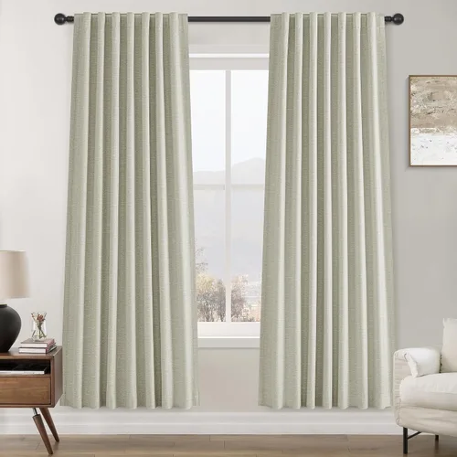 Vista 82 de Cortinas opacas de 54 pulgadas de largo para dormitorio, sala de estar, cortinas beige con aislamiento térmico, oscurecimiento de la habitación