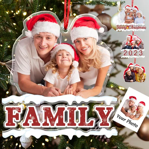 Vista 16 de Adornos de Navidad personalizados con nombres, muñeco de nieve, 8 piezas, adorno familiar personalizado, decoración colgante de madera para árbol