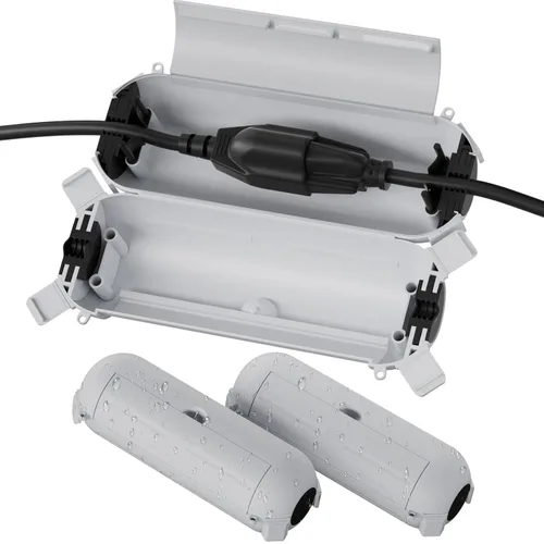 Vista 31 de Flemoon - Paquete de 3 fundas impermeables para cable de extensión para exteriores Small Electrical Connection Box for Straight Plug, Socket