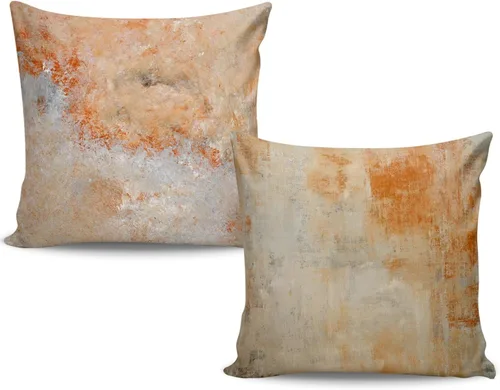 Vista 11 de Juego de 2 fundas de almohada, arte abstracto de 16 x 16 pulgadas, cuadradas, decoración del hogar, fundas de almohada decorativas para sofá