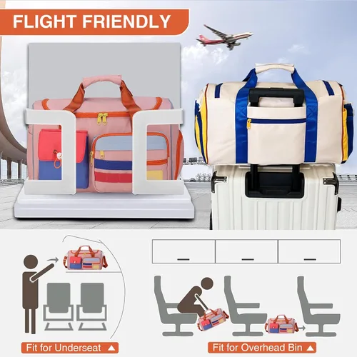 Vista 426 de Pequeña bolsa de gimnasio para mujer, bolsa de viaje con compartimento para zapatos
