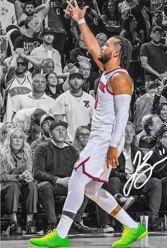 Vista 14 de Póster firmado de baloncesto de la superestrella Jalen Brunson para habitación de niños, fans, decoración de pared del dormitorio, carteles