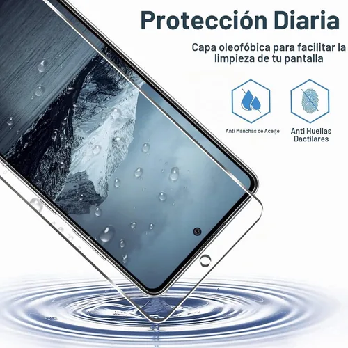 Vista 4 de Paquete de 3 + 3 protectores de pantalla para Galaxy A52 5G + protector de lente de cámara, película de vidrio templado 9H, resistente a