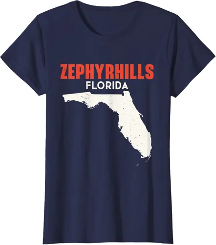 Vista 22 de Zephyrhills Florida USA State America Travel Floridian T-Shirt, Negro
