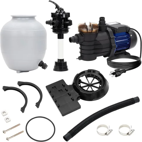 Vista 7 de Bomba de filtro de arena de 13 pulgadas, filtro de arena de piscina de 3434 GPH de 3/4 HP para piscinas sobre el suelo y enterradas de hasta 8500