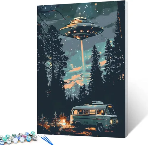 Vista 16 de Tucocoo Graffiti Astronauta - Pintura por números para adultos, espacio exterior, astronauta, pintura al óleo digital, pintura acrílica, kits