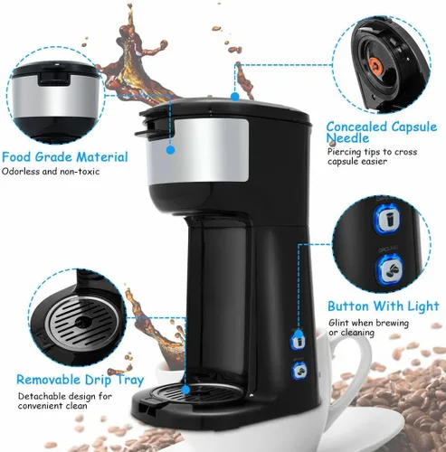 Vista 3 de Máquina de café portátil 2 en 1 para café en polvo y cápsulas de café