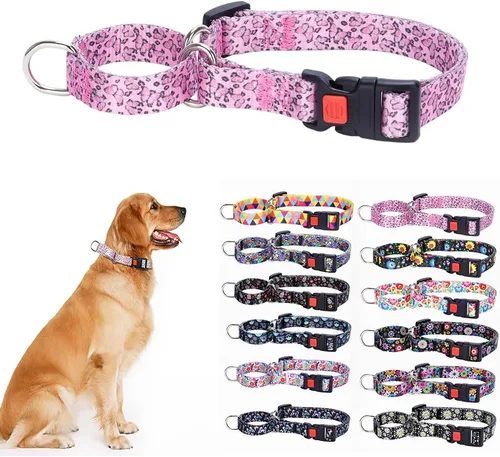 Vista 7 de Martingale - Collares de perro con estampado cómodo y ajustable, resistente celosía, talla S
