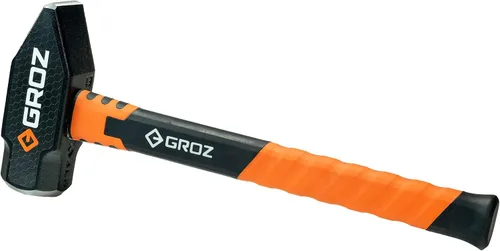 Vista 5 de Groz Martillo de cruz de herrero de 4 libras, mango de fibra de vidrio de 14 pulgadas, cabeza forjada 50-58 HRC endurecido por inducción