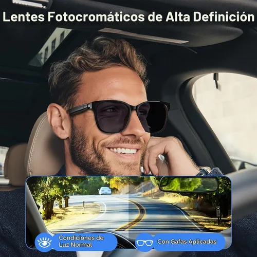 Vista 7 de PAXA Gafas de audio inteligentes con tintado automático S7Ultra con soporte