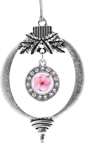 Vista 100 de Inspired Silver - Adorno con dije de cara de carlino - Adornos navideños de círculo de plata con joyas de circonita cúbica